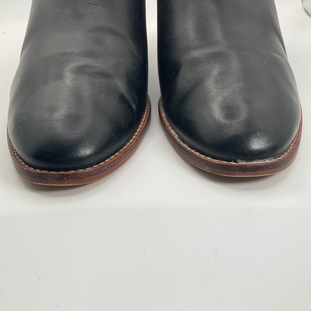 Madewell The Harper Black Leather Pointed Toe Block Heel Minimalist Size 7.5 - Picture 9 of 15